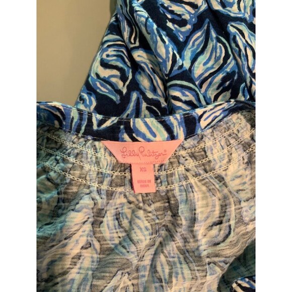 Lilly Pulitzer Blue & White Shell Patterned Tank Top , Size XS - Picture 5 of 6